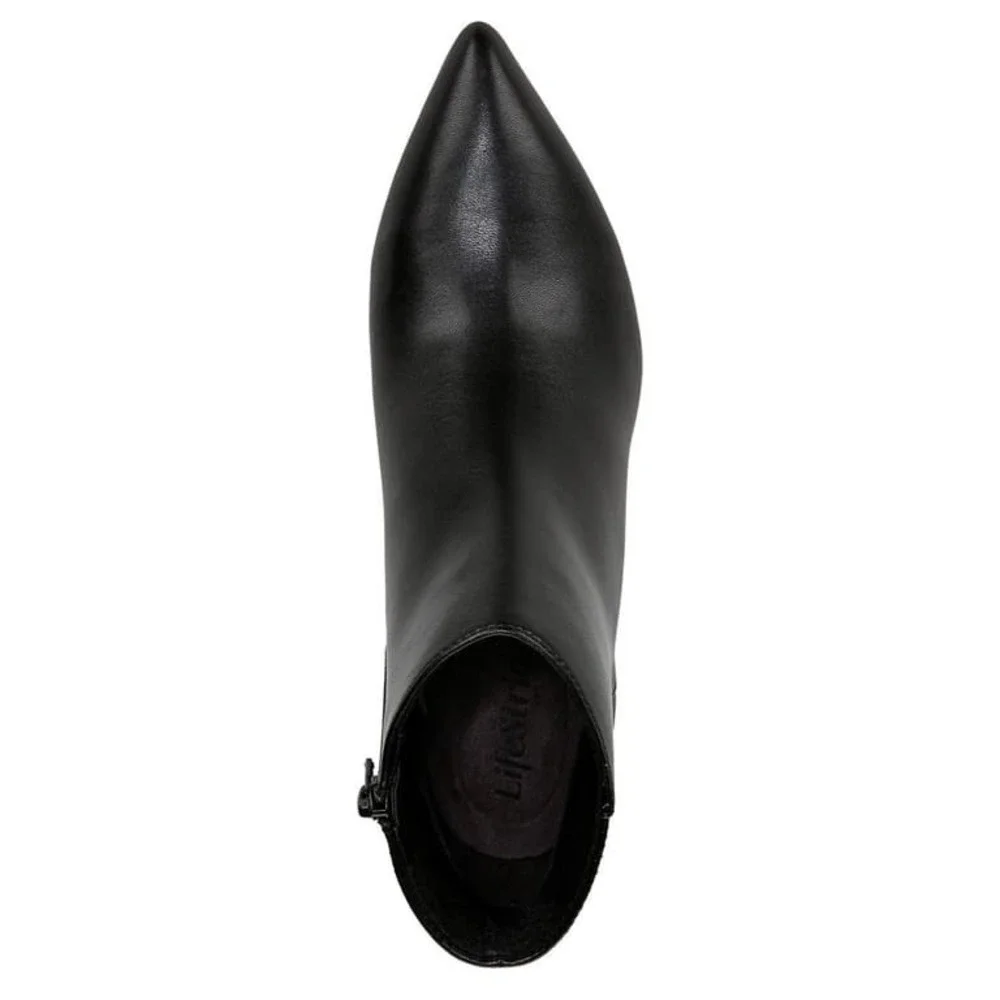 LifeStride Maya Black Ankle Bootie Women 9.5 W Kitten Heel Pointed Toe NEW